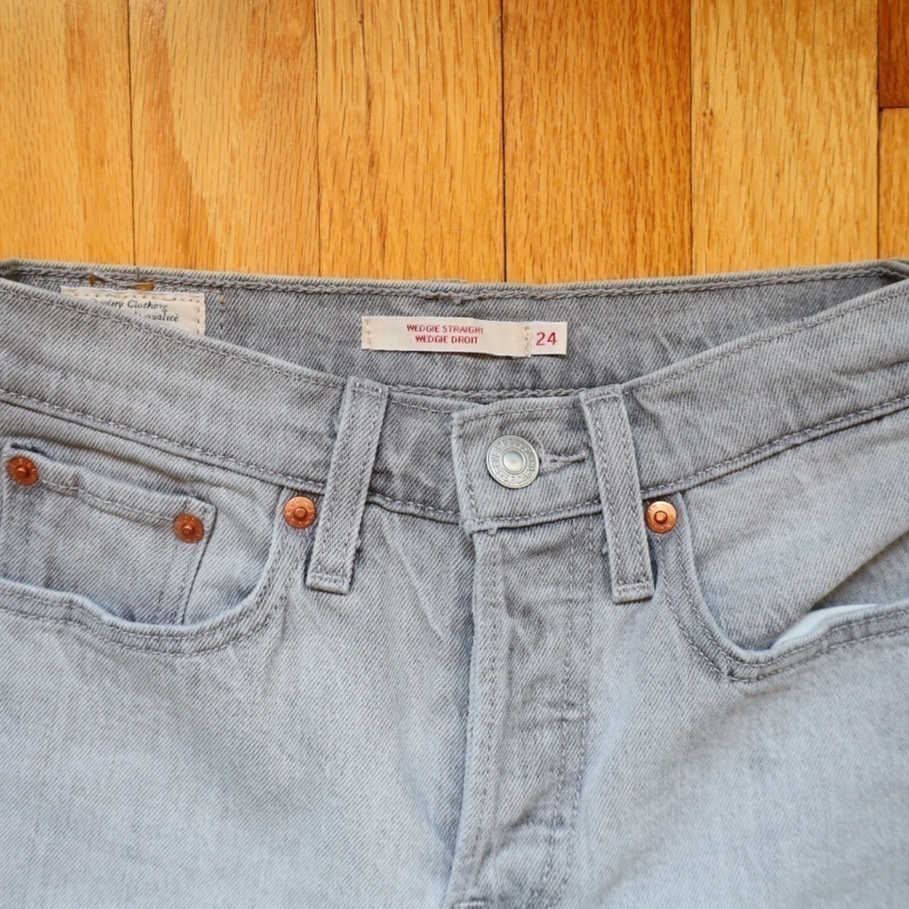 Levi’s Grey Wedgie Straight Leg Jean Women’s Size 24 - Picture 10 of 11